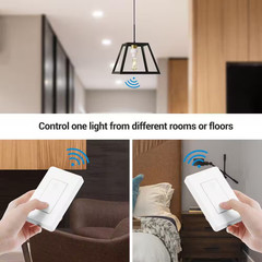 120-Volt Remote Control Light Bulb Socket W/ Wall Mounted Wireless Controller, W