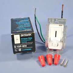 Lutron Skylark White Single Pole Slide Dimmer Switch Preset 1000W S-10P-WH