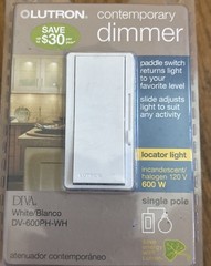 Lutron DIVA Contemporary Dimmer Switch DV-600PH-WH White NEW