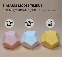 Cube Pomodoro Timer, Flip to Start, Rechargeable USB-C, 11 Preset Times, Silent