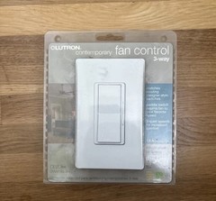 New Lutron DVWFSQ-FH-WH 1.5 Amp Diva Single-Pole or 3-Way Fan Control, White