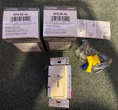 (2) Lutron SFS-5E-AL Skylark 5A 1-Pole Fan Controls Fully Variable 120V