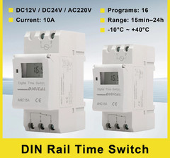Timer Switch AHC15A DIN Rail Programmable 220V LCD Digital Time Relay for Light