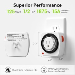 Versatile Heavy-Duty Outlet Timer – Perfect for Aquariums and Indoor Lighting