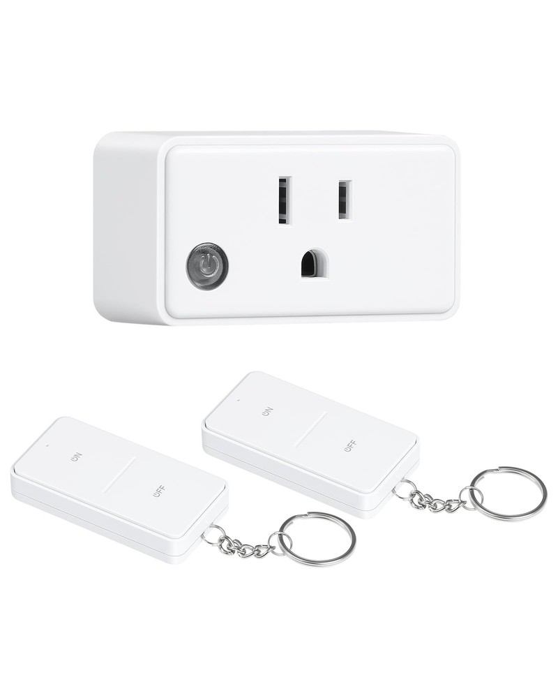 Remote Control Outlet 2 Remotes 200 FT Wireless Light Switch 15A/1875W ETL