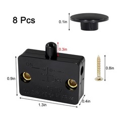 Litoexpe 8 Pcs Cabinet Light Switch, Pantry Door Lamp, Normally Closed Black