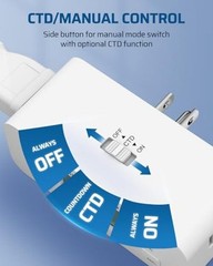 36H Timer Outlet, No Clock/No Daily Cycle, Indoor Timer with 1pack Countdown
