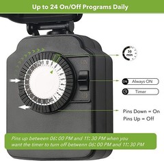 BN-LINK 24 Hour Mechanical Outdoor Light Timer with Covers, Heavy Duty