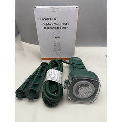24-Hour Mechanical Outlet Timer, Outdoor Power Stake Light Timer, 6ft Cord *READ
