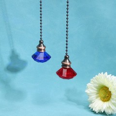 2Pcs Ceiling Fan Pull Chain 12″ Diamond Pendant Chain Extender Blue