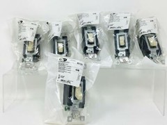 6-Pack Hubbell Select Spec BS120I Single Pole Back And Side Wired Toggle Switch