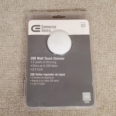 Commercial Electric 200 Watt 120 Volt 3 Level Touch Dimmer, White, 150-330