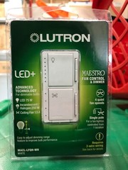 Lutron Maestro Fan Control and Light Dimmer – White
