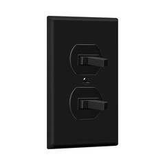 Duplex Double Toggle Light Switch, Single Pole, Side Wiring, Copper Wire Only,