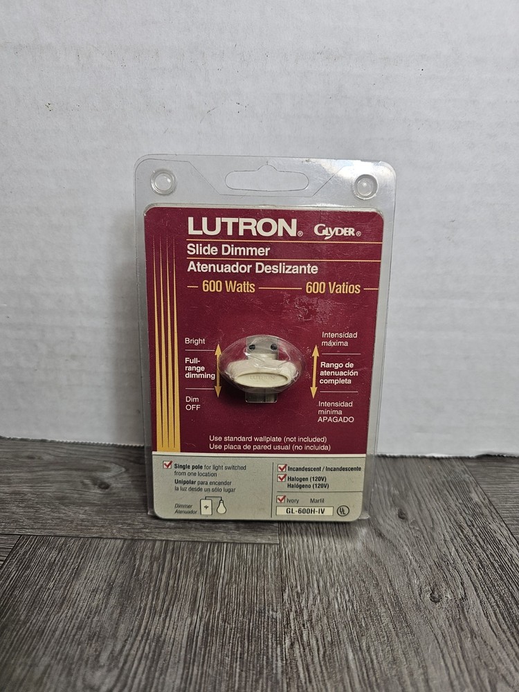 Genuine Lutron Glyder (GL-600H-IV) 600 Watts Slide Dimmer Ivory – New Old Stock