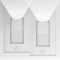 2 Pack Illuminated Light Switch,Paddle Rocker Wall Switch with LED Night Ligh…