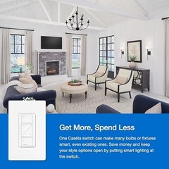 Smart 3-Way Dimmer Light Switch Kit with Pico Remote & Bracket, No Neutral Neede