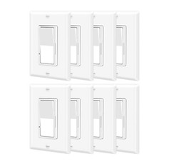 LED Decora Rocker Dimmer, Single & 3-Way Switch, CFL 600W / LED 3W-150W / 8 Pack