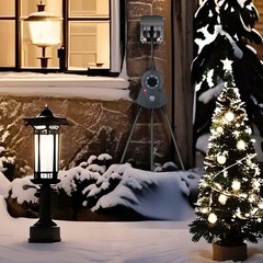 24-Hour Outdoor Light Timer with Photocell Sensor & 3 Outlets for Garden Use
