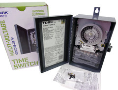 TORK 1109A-O 120-277V 40A Multi-Volt Mechanical Lighting Switch Timer DPST NOB