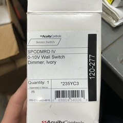 Acuity Controls 0-10V Wall Switch Dimmer – Ivory. SPODMRD IV, #235YC3