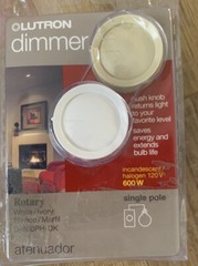 Lutron D-600PH-DK Rotary Dimmer Push Button / White & Ivory knobs included