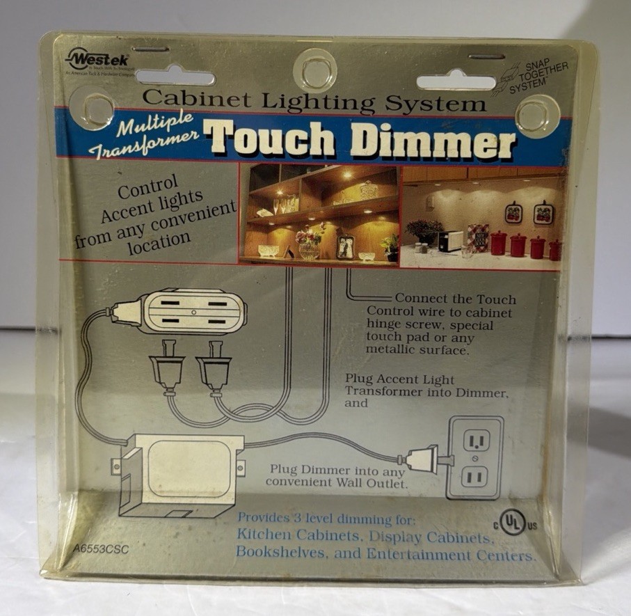 Westek Cabinet Lighting System Multiple Transformer Touch Dimmer A6553CSC *NOS*