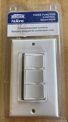 BROAN NUTONE THREE FUNCTION CONTROL MODEL P66W ON / OFF 120V WALL SWITCH – NEW