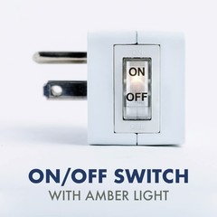 Uninex PS27 Grounded Outlet On/Off Power Switch with Amber 2pack, White