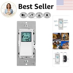 Versatile 24-Hour Programmable Timer Switch – White with Light Almond Faceplates