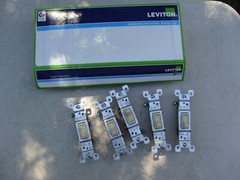 Box of 5 – Leviton Residential 1451-2I Ivory Switches