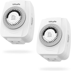 Indoor Mechanical Outlet Timer, 3 Prong Timers for Electrical Outlets, 24-Hour P