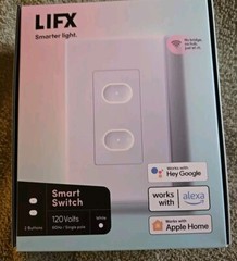 LIFX Smart Switch – 2-Buttons Smart Wi-Fi Touch Light Switch, White LFSPWHT1FUS