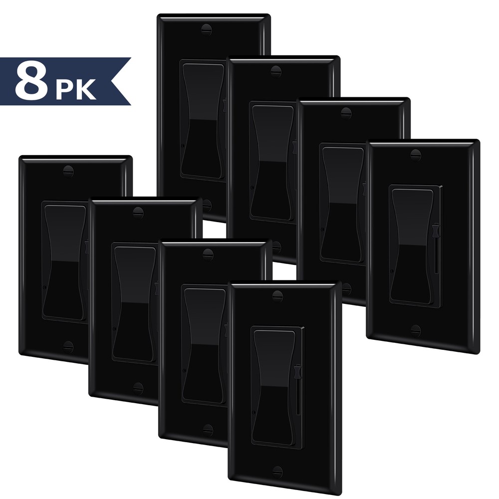 8PK Black Dimmer Light Switch LED CFL 3-Way LED Incandescent ETL
