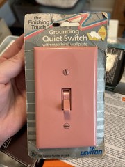Leviton Vintage Deadstock Pink Grounding Quiet Switch With Wallplate