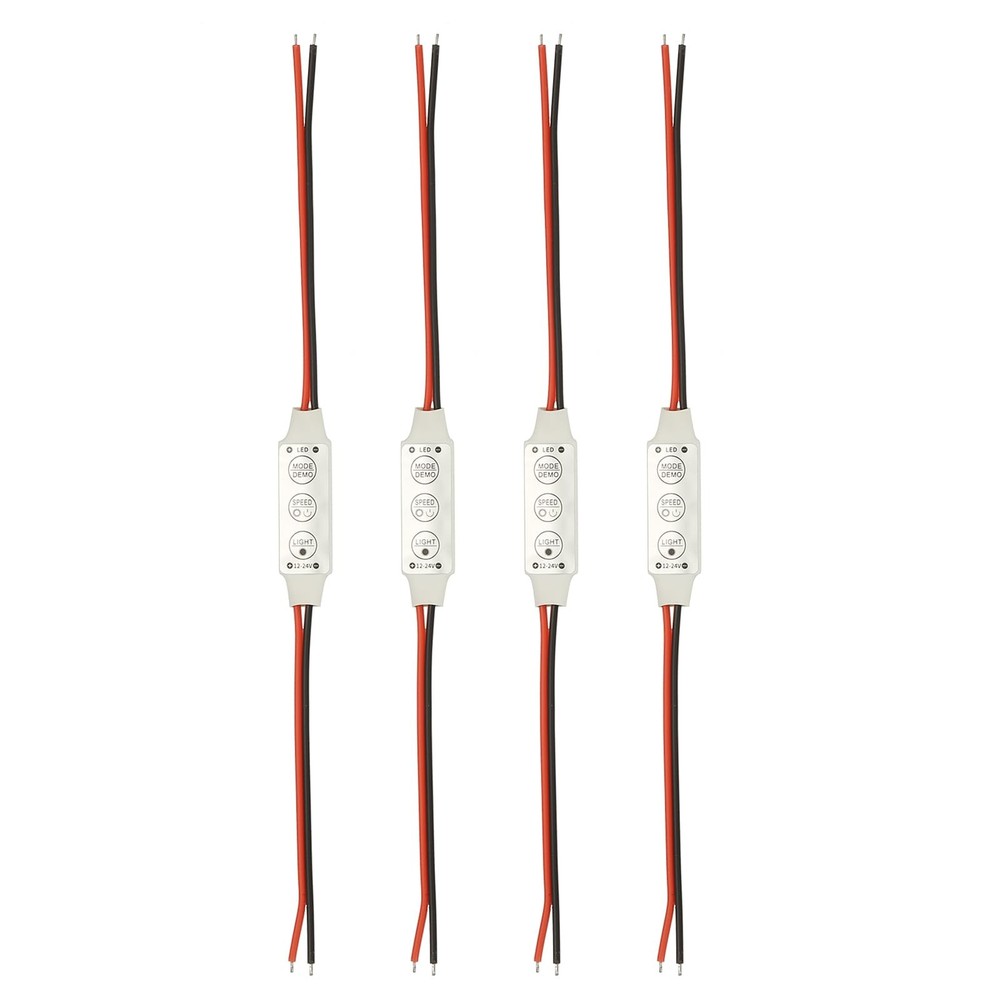 LED Strip Controller, DC 12V to 24V 6A 3 Keys Mini Brightness Adjustable Dimm…