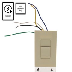Leviton MNS10-1LI Ivory Monet Push On/Off Non-Dimming Switch 1000VA Low Voltage
