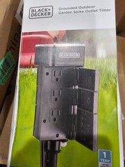 BLACK+DECKER Garden Stake 6 Grounded Outlet Tools Timer Waterproof Timer