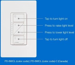 Lutron Caseta Wireless PD-6WCL-WH In-Wall Smart Dimmer Switch & Claro Wallplate