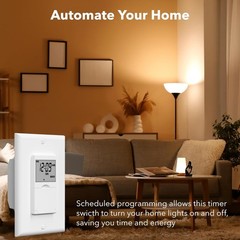 7 Day Programmable in-Wall Timer Switch for Lights, Digital Light Switch Time…
