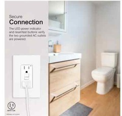 Set of 2 Ultra Pro GFCI GE 15 AMP 120 Vac Max Self Test Outlet White 32073-5