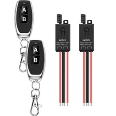 Wireless Switch 12V 2 Way Mini Remote Switch DC 5V/12V/24V/48V 10A Relay 328FT