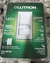 Lutron Skylark Contour Slide LED+ Dimmer Switch, White, CTCL-150H-WH