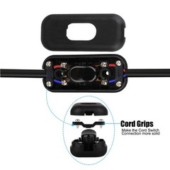 Inline Cord Switch, PLUSPOE 2-Pack On-Off DPST Switch,2Pack,Black