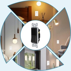 Black Single Pole Paddle Interrupter 15A Rocker Light Switch On/Off UL 30 Packs