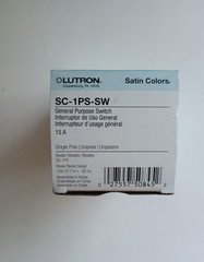 Lutron SC-1PS-SW 15A General Purpose Switch Single Pole Satin Colors Snow White