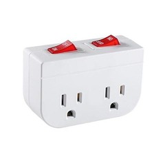 Grounded Outlet with Double ON Off Switch, 1-Pack 1 Pack White
