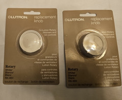 Lot of 2 Lutron White Round Rotary Replacement Dimmer Light Knob Fan Control