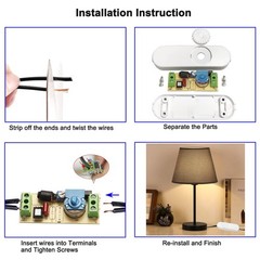 Inline Dimmer Switch, Knob Lamp Dimmer, Cord Lights Switch for Floor Lamp, Ta…