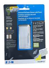 Eaton Universal LED CFL Dimmer DUL06P-C2-KB-LW White/Almond/Ivory Single & 3-Way